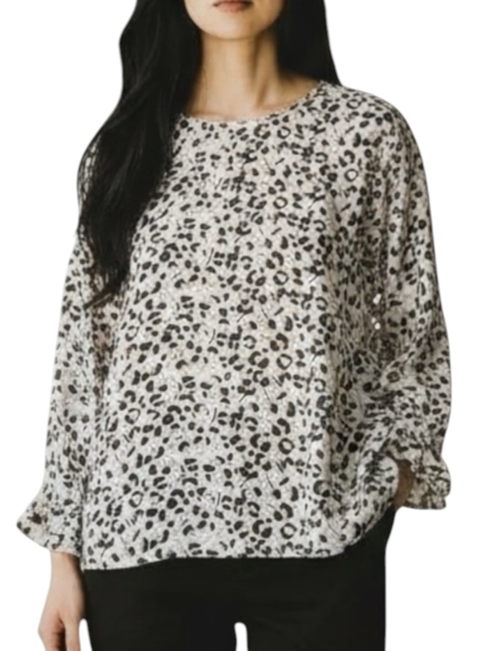 LOFT Cheetah Print Blouse w/ 3/4 Sleeves in Pastels Size XS --GORGEOUS!!!